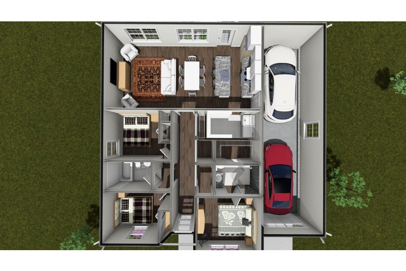 Architectural House Design - Floor Plan - Main Floor 1 for Modern House Plan #513-2470 - 3 bed, 2 bath