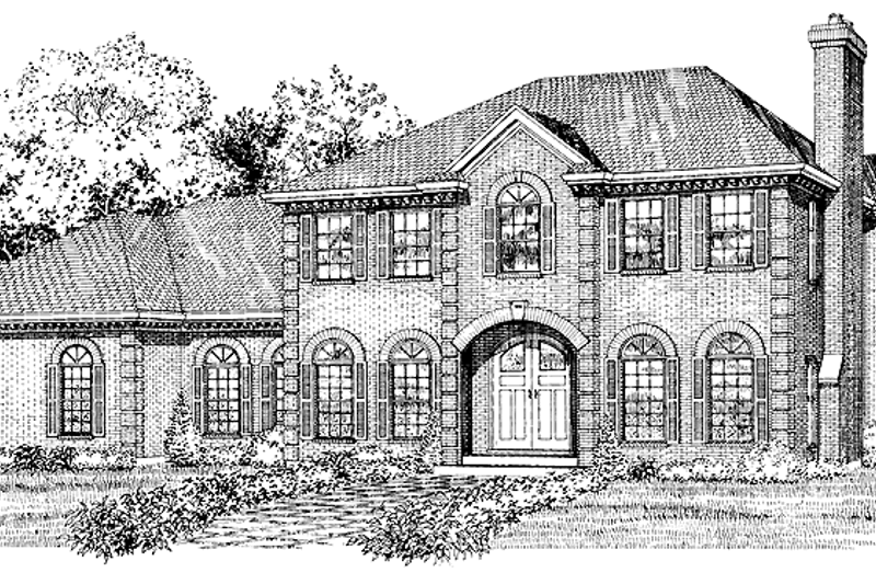 House Blueprint - Colonial Exterior - Front Elevation Plan #47-746