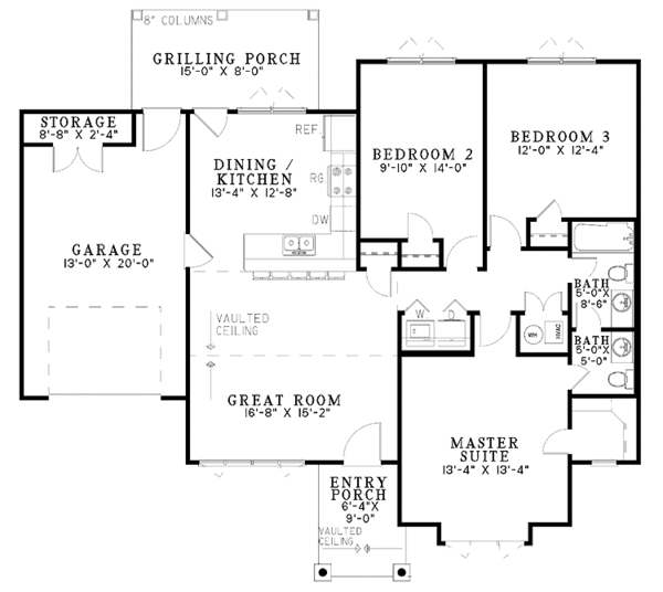 Home Plan - Craftsman Floor Plan - Main Floor Plan #17-2817