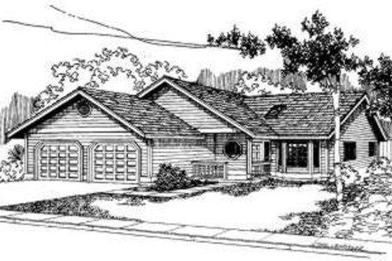 Exterior - Front Elevation for Bungalow House Plan #303-286 - 3 bed, 2 bath