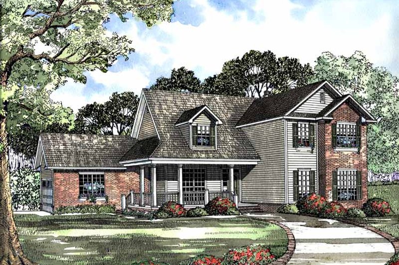 Architectural House Design - Country Exterior - Front Elevation Plan #17-3071