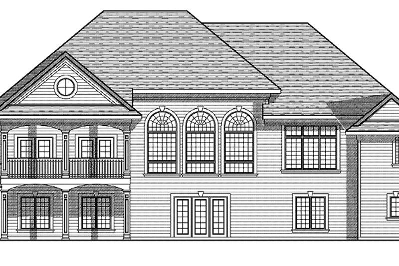 Home Plan - Exterior - Rear Elevation 1 for Mediterranean House Plan #70-1399 - 4 bed, 3.5 bath