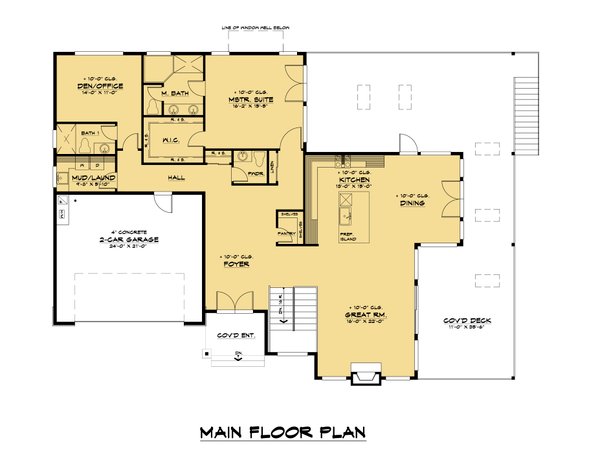 Contemporary Floor Plan - Main Floor Plan #1066-199