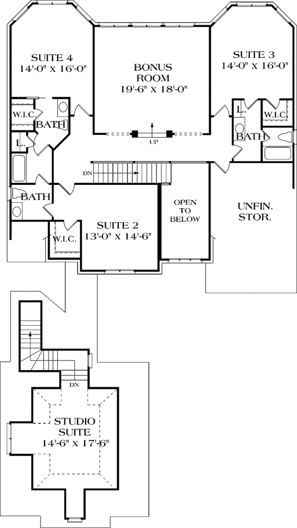 Dream House Plan - Traditional Floor Plan - Upper Floor Plan #453-396