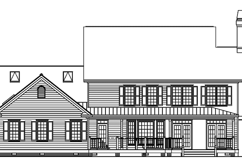 Home Plan - Exterior - Rear Elevation for Country House Plan #929-227 - 4 bed, 2.5 bath