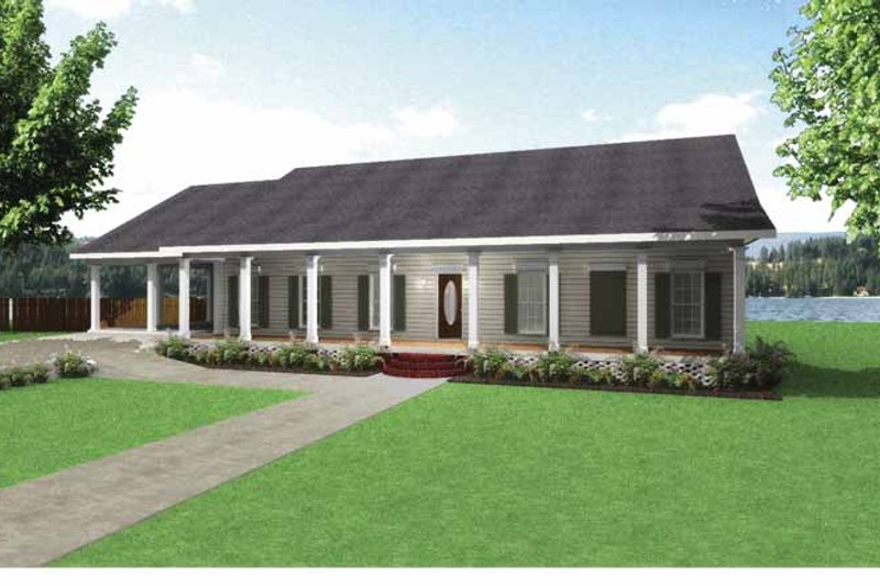 Architectural House Design - Country Exterior - Front Elevation Plan #44-211