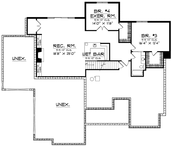 House Plan Design - European Floor Plan - Lower Floor Plan #70-587