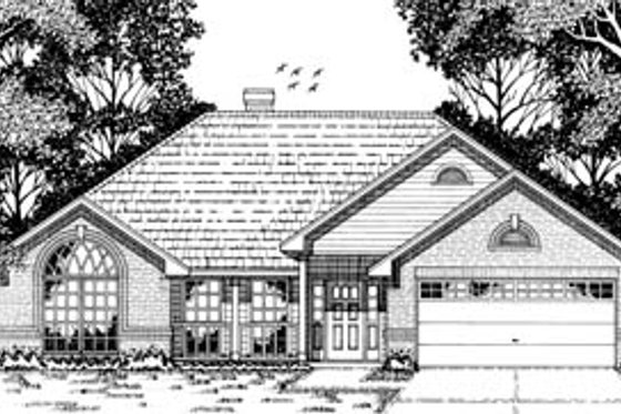 Exterior - Front Elevation for Traditional House Plan #42-150 - 3 bed, 2 bath