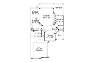 Floor Plan - Main Floor for European House Plan #411-150 - 3 bed, 2.5 bath