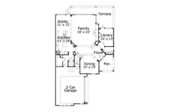 Floor Plan - Main Floor for European House Plan #411-150 - 3 bed, 2.5 bath
