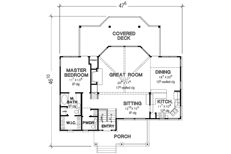 Home Plan - Floor Plan - Main Floor for Contemporary House Plan #472-395 - 2 bed, 2.5 bath
