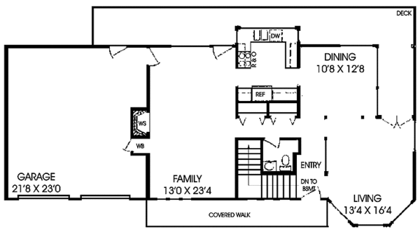 Architectural House Design - Craftsman Floor Plan - Main Floor Plan #60-879