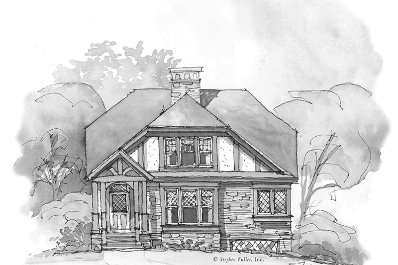Dream House Plan - Tudor Exterior - Front Elevation Plan #429-316