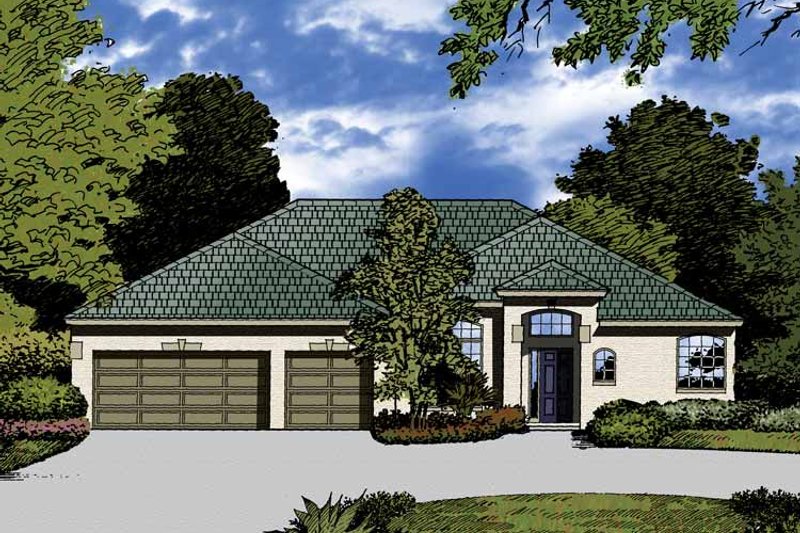 Home Plan - Mediterranean Exterior - Front Elevation Plan #1015-23