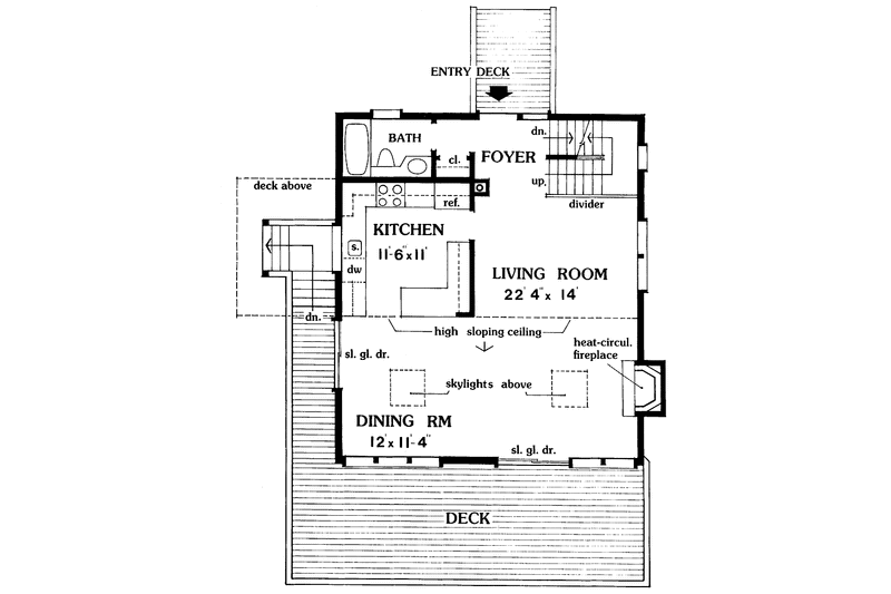 Architectural House Design - Floor Plan - Main Floor for Contemporary House Plan #456-72 - 3 bed, 3 bath
