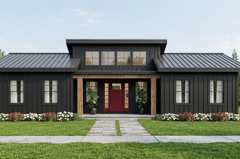 Architectural House Design - Exterior - Front Elevation 2 for Modern House Plan #1064-472 - 1 bed, 1.5 bath