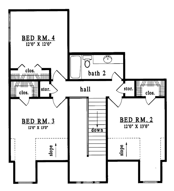Dream House Plan - Country Floor Plan - Upper Floor Plan #42-434
