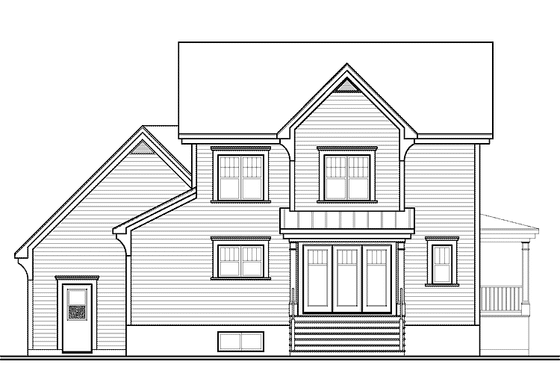Exterior - Rear Elevation for Country House Plan #23-2558 - 3 bed, 2.5 bath