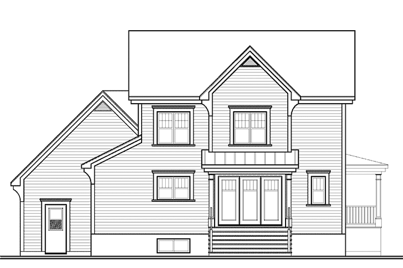 House Design - Exterior - Rear Elevation for Country House Plan #23-2558 - 3 bed, 2.5 bath