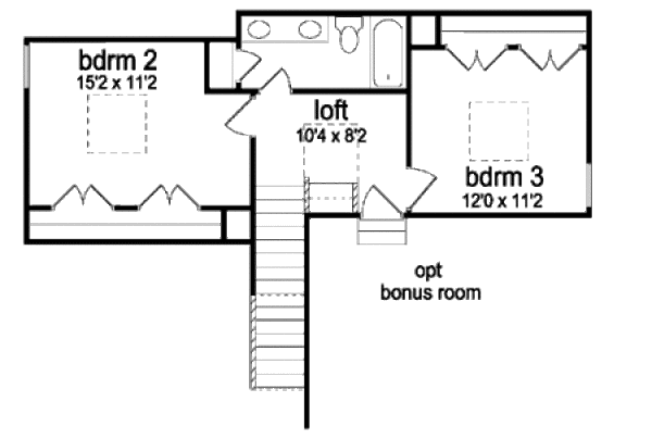 Traditional Floor Plan - Upper Floor Plan #84-357