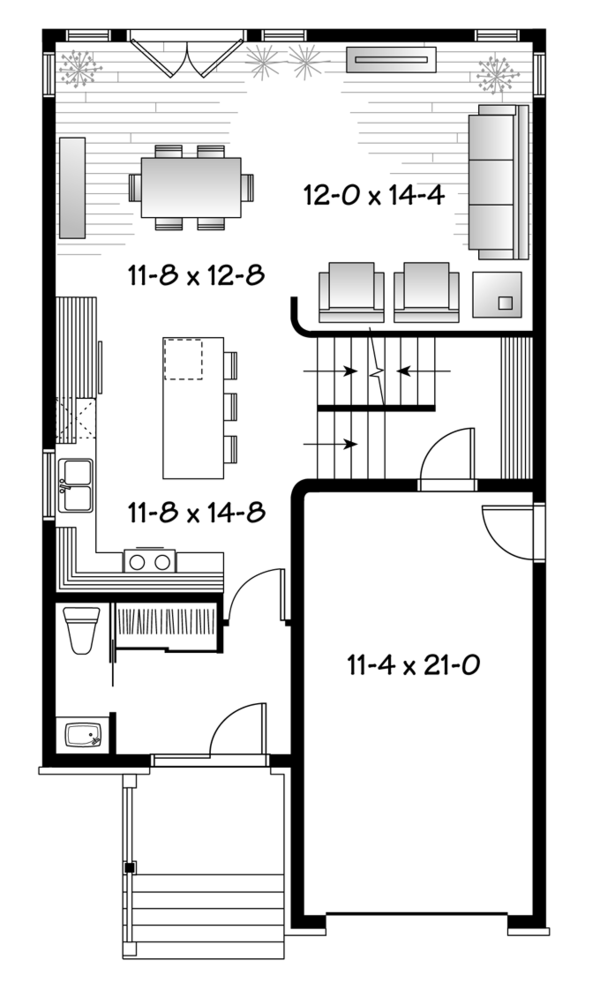 House Plan Design - Contemporary Floor Plan - Main Floor Plan #23-2482