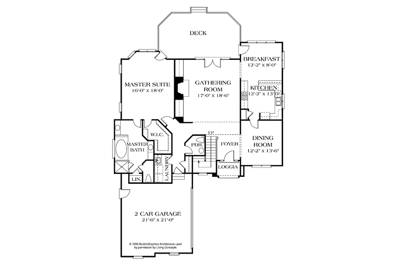 Architectural House Design - Floor Plan - Main Floor for Traditional House Plan #453-120 - 4 bed, 3.5 bath