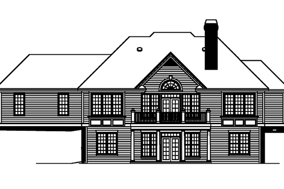 Exterior - Rear Elevation 1 for European House Plan #929-693 - 4 bed, 4 bath