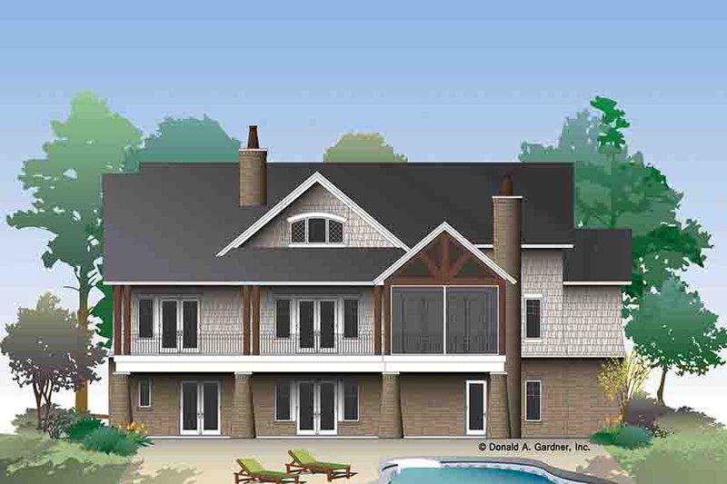 Dream House Plan - Exterior - Rear Elevation for European House Plan #929-975 - 4 bed, 4.5 bath