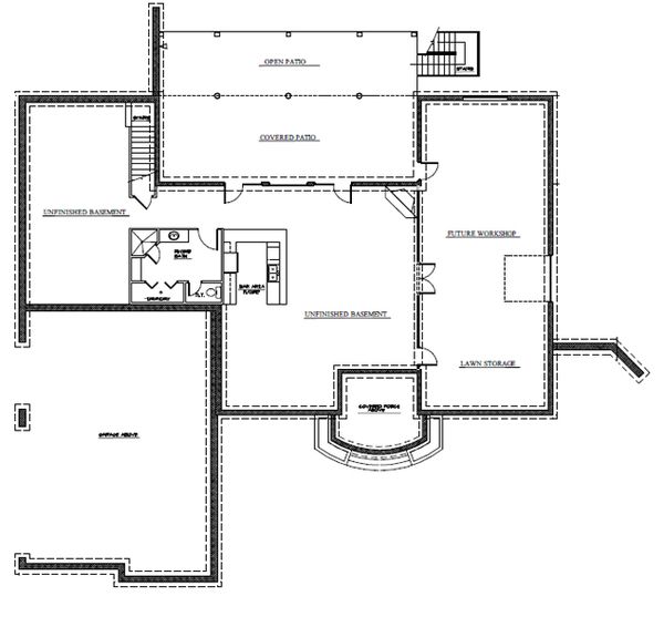 Country Floor Plan - Lower Floor Plan #123-111