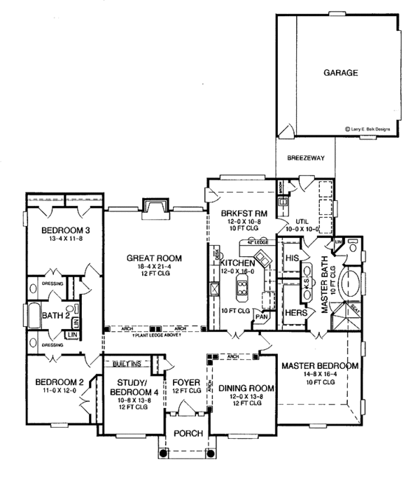 Architectural House Design - Mediterranean Floor Plan - Main Floor Plan #952-151