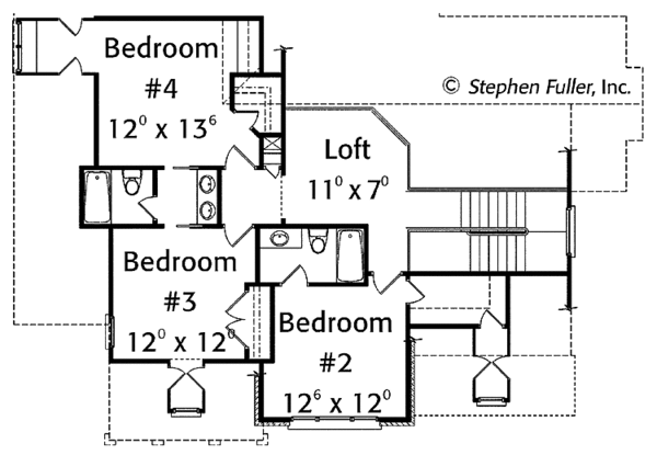 Architectural House Design - Country Floor Plan - Upper Floor Plan #429-372