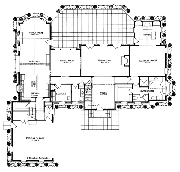 Architectural House Design - Colonial Floor Plan - Main Floor Plan #429-136