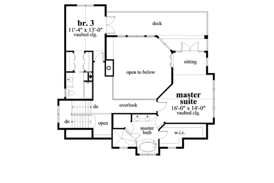 Floor Plan - Upper Floor for Southern House Plan #930-123 - 3 bed, 3 bath