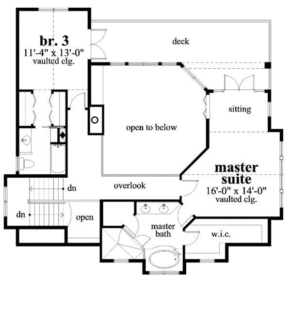 Southern Floor Plan - Upper Floor Plan #930-123