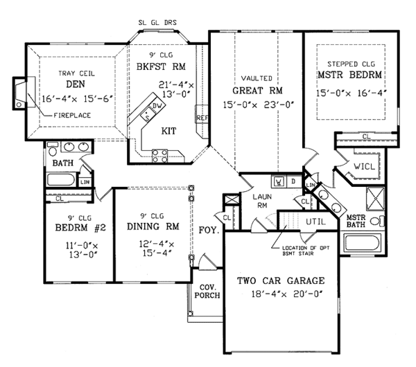 House Plan Design - European Floor Plan - Main Floor Plan #314-227