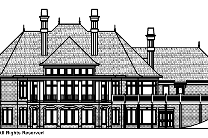 Architectural House Design - Exterior - Rear Elevation for Country House Plan #119-398 - 5 bed, 4 bath