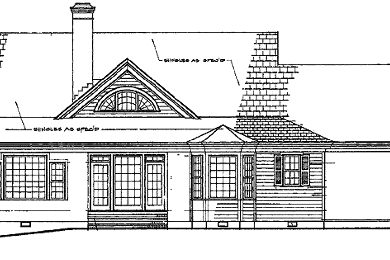 House Design - Exterior - Rear Elevation for Country House Plan #137-320 - 4 bed, 3 bath