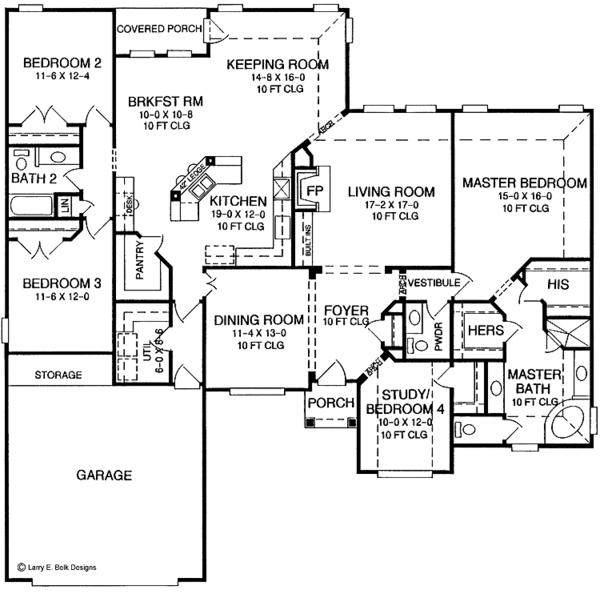 House Plan Design - Ranch Floor Plan - Main Floor Plan #952-132