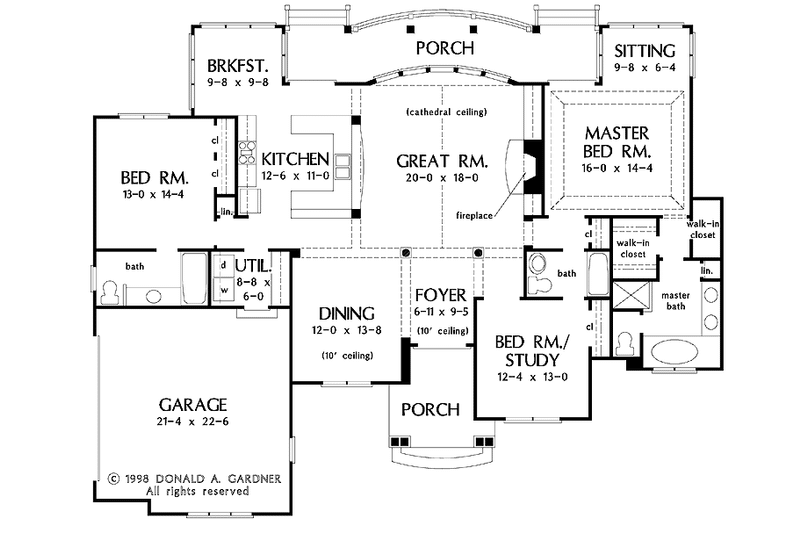 Home Plan - Floor Plan - Main Floor for Craftsman House Plan #929-313 - 3 bed, 3 bath