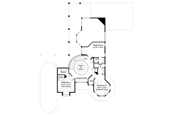 Floor Plan - Upper Floor for Country House Plan #930-237 - 4 bed, 3.5 bath