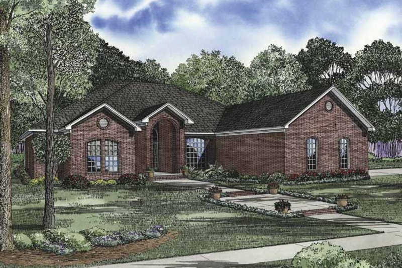 Home Plan - Exterior - Front Elevation 3 for Ranch House Plan #17-2842 - 4 bed, 2 bath