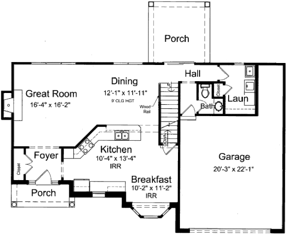 House Plan Design - Country Floor Plan - Main Floor Plan #46-452