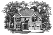 Colonial Style House Plan - 3 Beds 2.5 Baths 2004 Sq/Ft Plan #927-700 Exterior 