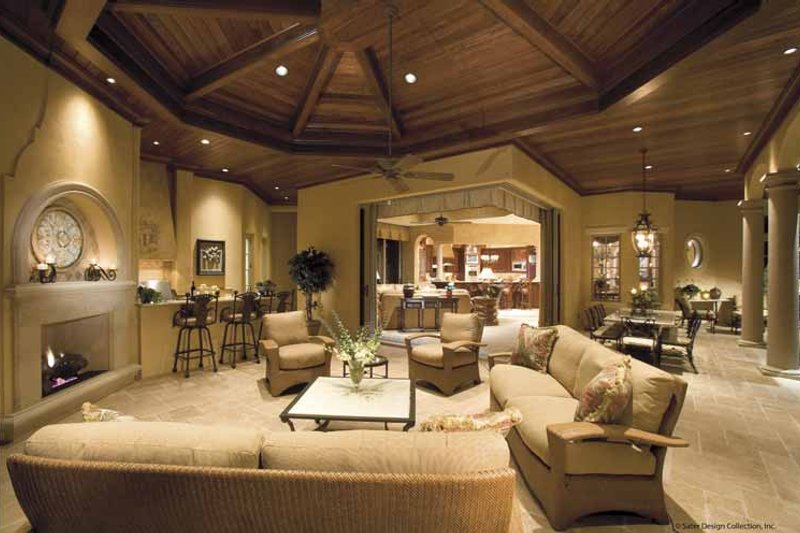Architectural House Design - Interior - Family Room 1 for Mediterranean House Plan #930-398 - 4 bed, 5.5 bath