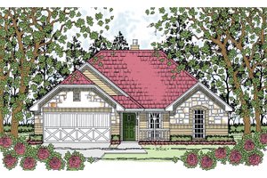 House Blueprint - Exterior - Front Elevation for Country House Plan #42-720 - 3 bed, 2 bath