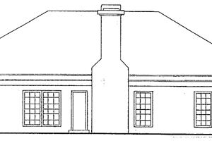 Exterior - Rear Elevation for Ranch House Plan #56-658 - 3 bed, 2 bath