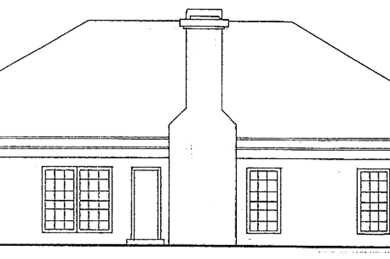 Exterior - Rear Elevation for Ranch House Plan #56-658 - 3 bed, 2 bath