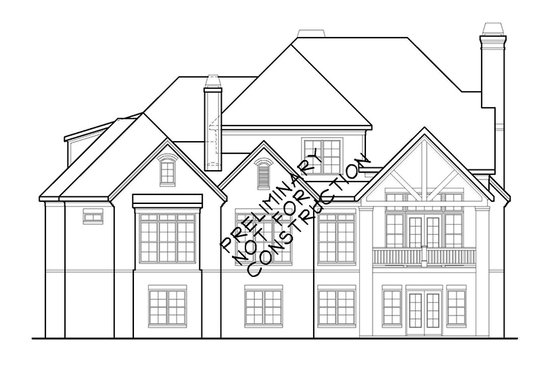 Exterior - Rear Elevation for Country House Plan #927-479 - 4 bed, 4.5 bath