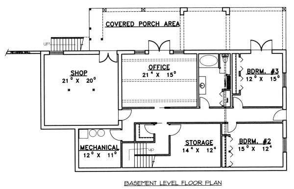 Architectural House Design - Mediterranean Floor Plan - Lower Floor Plan #117-559