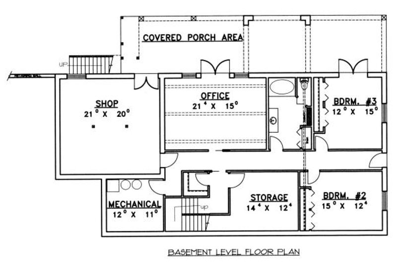 House Blueprint - Floor Plan - Lower Floor for Mediterranean House Plan #117-559 - 3 bed, 2.5 bath